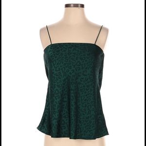 Leopard Green Blouse Tank